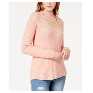 KENSIE Womens Ivory Cut Out Long Sleeve Crew Neck Sweater